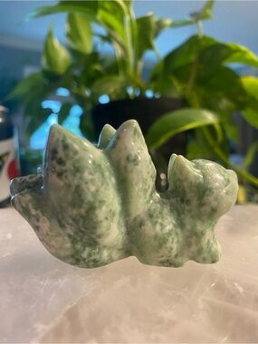 Green Agate 9 Tail Fox Figurine - Home Accents